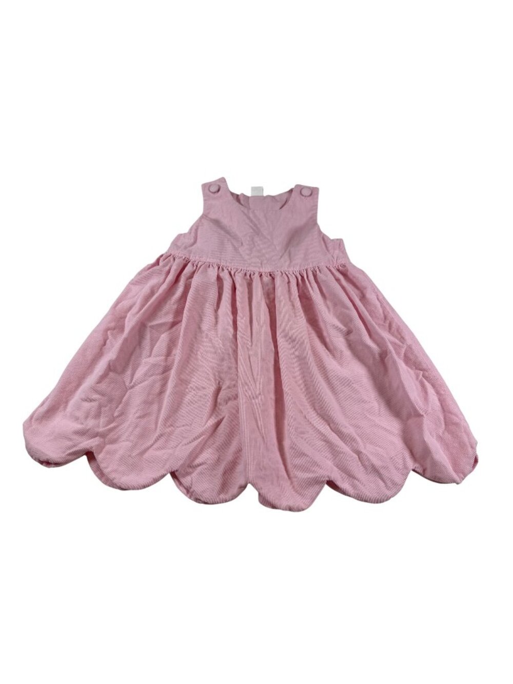Stitchy Fish Toddler Girls Pink Corduroy Sleeveless Scalloped Dress 6 (KK766)